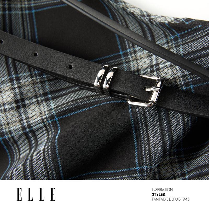 ELLE French Plaid Chiffon A-line Skirt