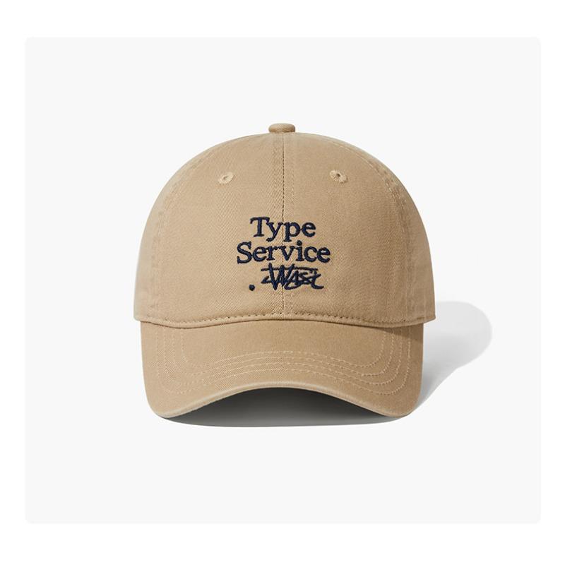 Retro small letter baseball hat women's spring and autumn soft top curved brim hat summer versatile big head circumference peaked cap men