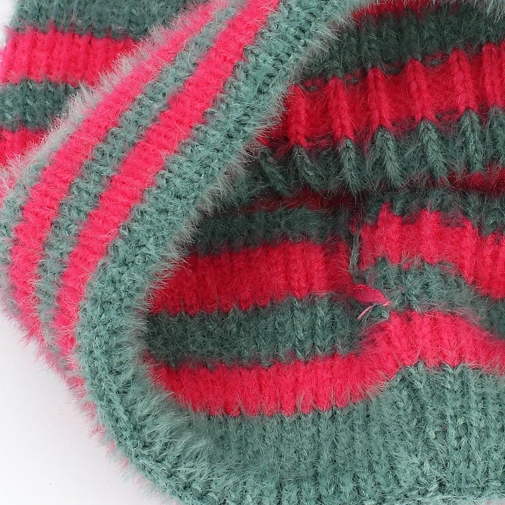 Winter Wool Knitted Cap Striped Ear Protection Wool Cap Fashion Cat Ears Beanie Hat Outdoor Wear