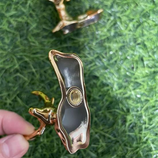 Yousheng Elch Deckelknauf Ersatzgriff Kunststoff Goldene Rentierfigur Kleine Tierskulptur für Glasdeckel Aufbewahrungsbox Schmuckschatulle