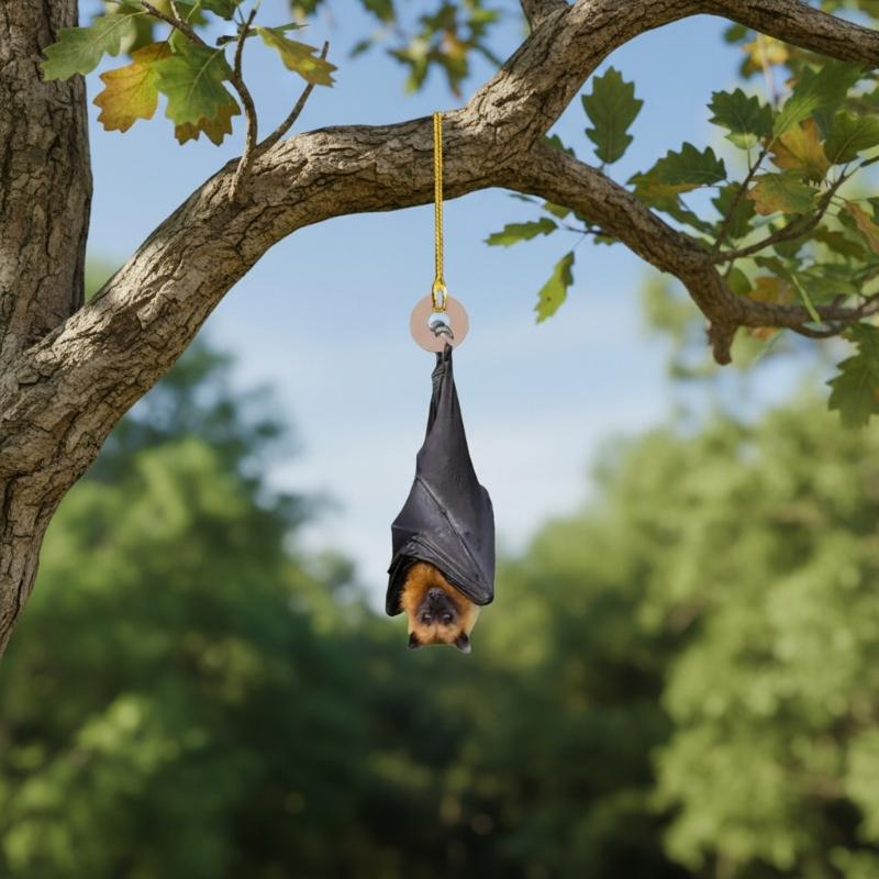 Bat Christmas Ornament, Hanging Bat Ornament for Tree, Realistic Strength-Down Bat Decor, Haunting Christmas Tree Hanging Ornament, Horror Bats