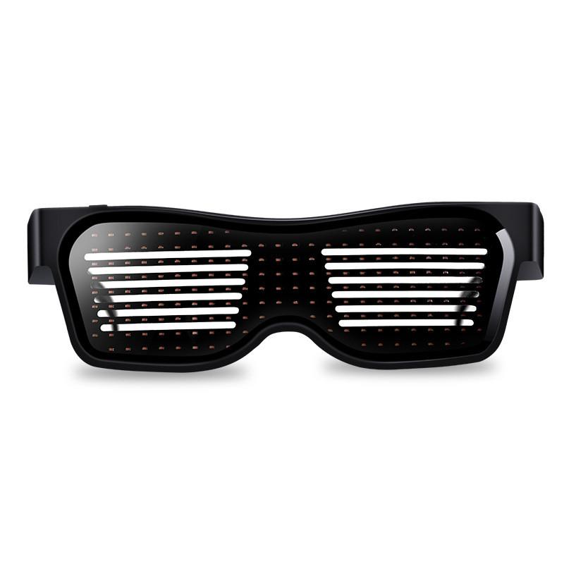 Weihnachts-Bar-Party Dynamische APP Brille USB-Aufladung Verkleidung Bühnenrequisite Bluetooth Leuchtende Brille