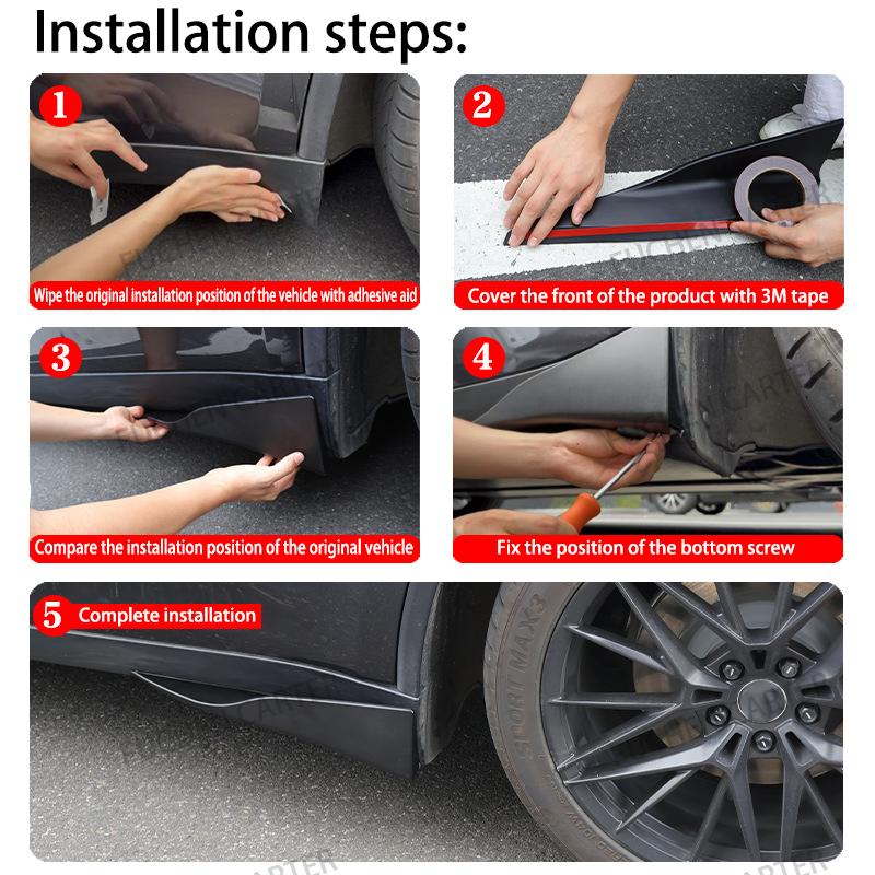 For Tesla Model Y Juniper 2025 Rear Bumper Spoiler Lip Carbon Fiber Wing Trim Anti-crash Diffuser Side Skirt Wrap Angle Splitter