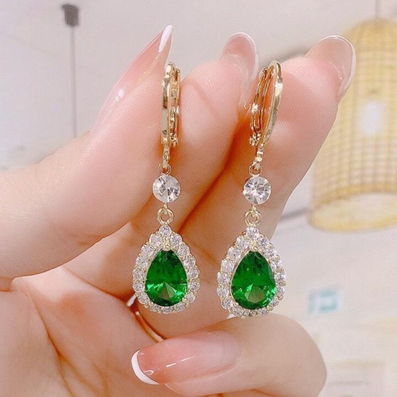 Exquisite 2022 Sparkly Zircon Water Drop Dangle Earrings - High-End Versatile Ear Cuffs