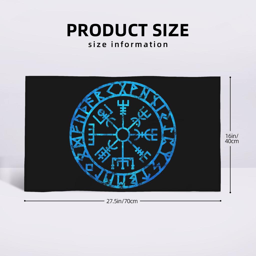 Vegvisir Icelandic Futhark Runes Compass Norse Mythology Viking Protection Symbol Soft Face Towel Quick Dry Pool Bath Towels