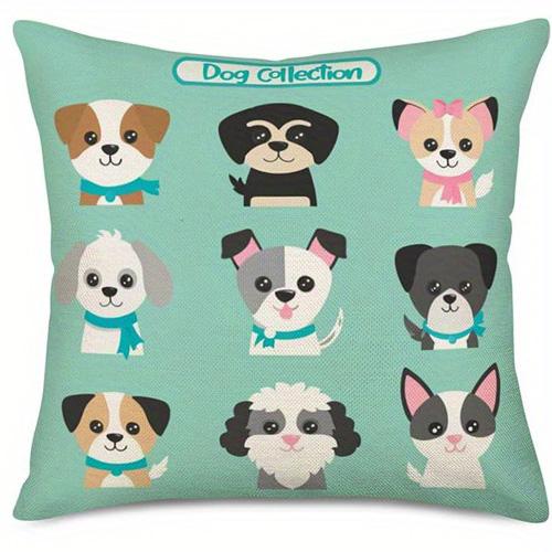Home Decor Cute Dog Collection Pillow Covers for Home Pattern Cushion Cover Suitable for Sofa Bedroom Car Pillow Cover