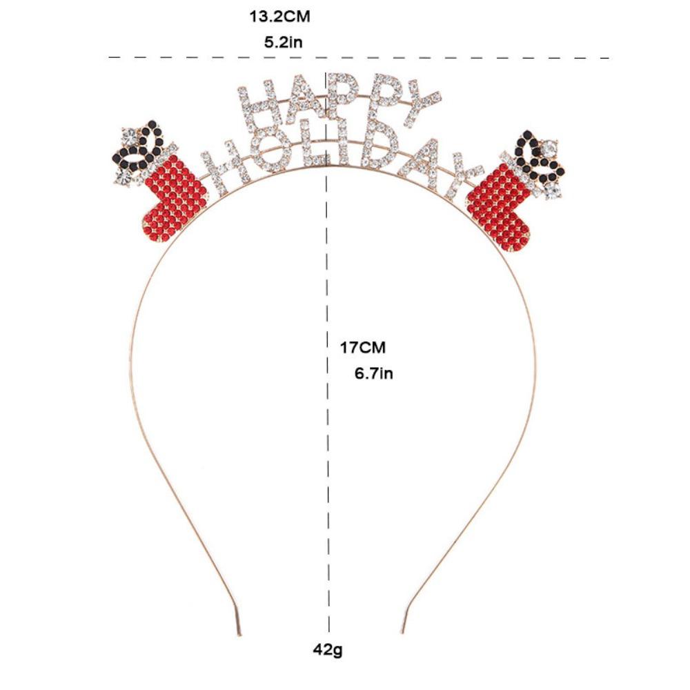 Gift Metal Letter Hair Hoop Party Ornament Zinc Zinc Alloy Crystal Headwear Christmas Antlers Hairband