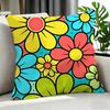 Art RRetro Pop Color Daisy Allover Print Cushion Cover Cushion Cover Set Pcs x x x Pillowcase Decorative Sofa Home