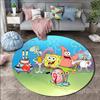 Cartoon SpongeBob Schwammkopf Druck Runder Teppich für Wohnzimmer Schlafzimmer Tisch und Stuhl Sofa Heimdekoration Bereichsteppich Luxuriöses Geschenk