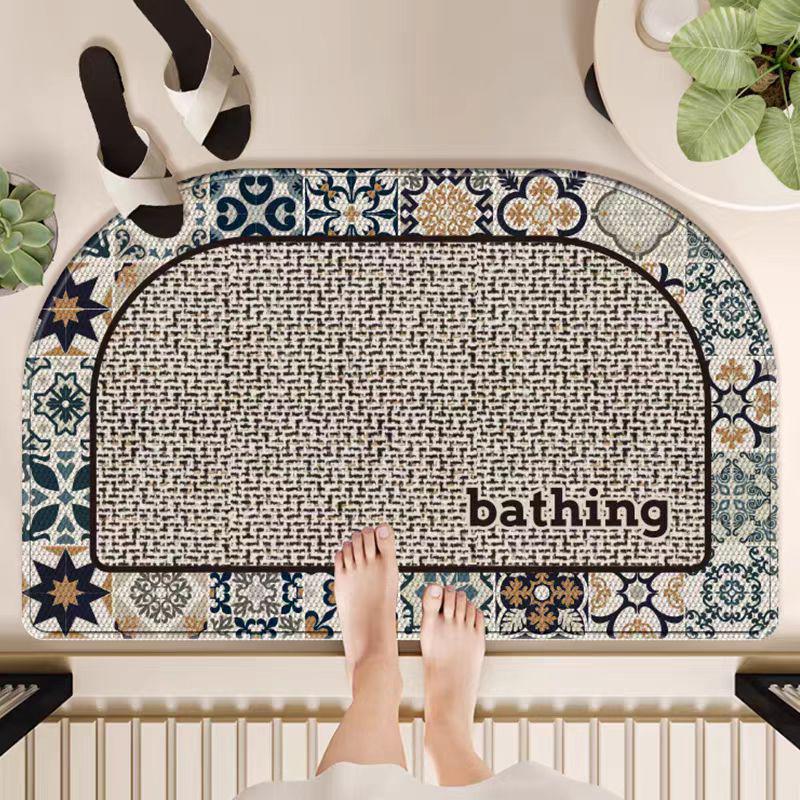 Nordic Style Diatomaceous Earth Bathroom Mat: Wear-Resistant, Dirt-Resistant, Water-Absorbent, Non-Slip.