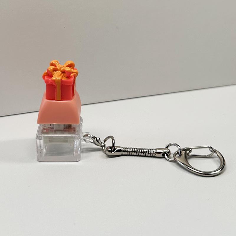 Christmas Themed Keyboard Keychain Stress Relief Toys Keychain Fidget Keyboard Clicker Button Key Chain Bag Charm Pendant