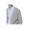 UNIQLO Solid Color Single-Breasted V-Neck Loose Long Sleeve Knit Sweater Men sweater Gray 466718-03