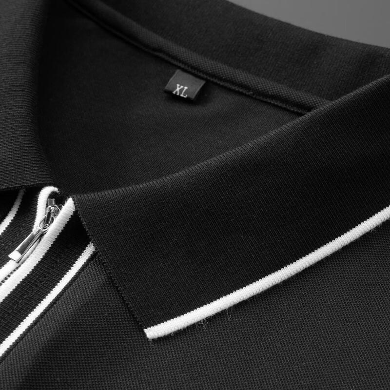 Men's Plus Size Solid Half-Zip Polo Shirt