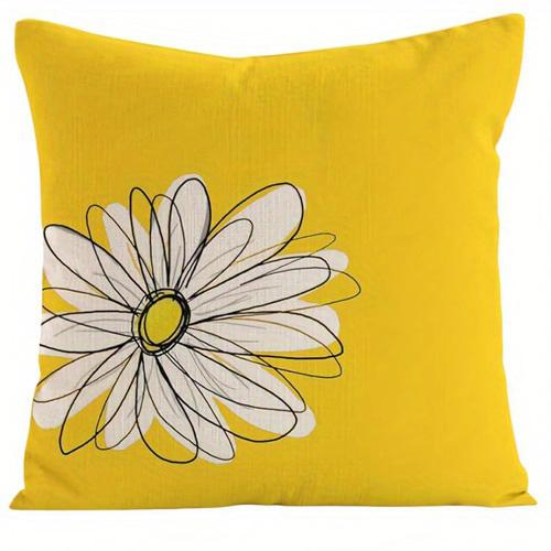 Home Decor Yellow Floral & Geometric Pillow Covers Pattern Cushion Cover Suitable for Sofa Bedroom Car Pillow Cover