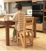 Solid Wood Folding Ladder Chair: Dual-Use Indoor Step Stool and Multifunctional Staircase.