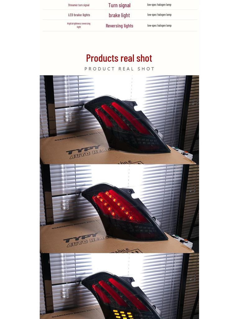 LED Taillight Assembly for 2005-2016 Suzuki Swift with DRLs and Turn Signals