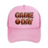 GAME DAY Basketball Print Adjustable Vintage Solid Color Curved Brim Clear Pattern Print Baseball C  Mesh Baseball Cap