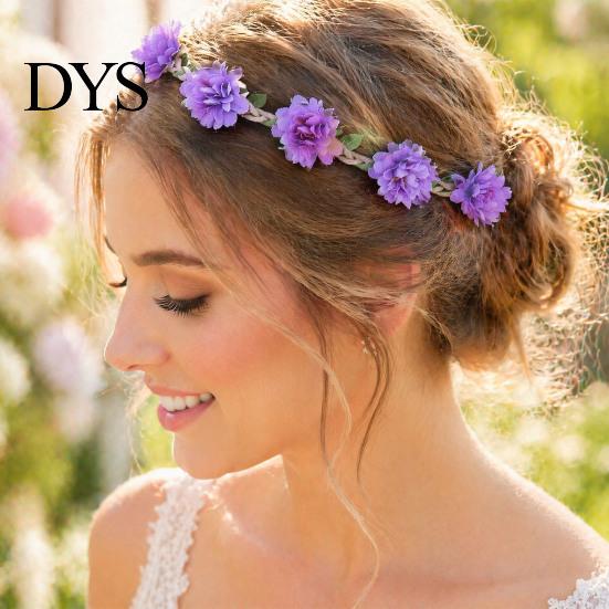 Nature Inspired Hair Accessory Flower Headband, Crown, Headpiece, Boho Floral Wreath Headband Artificial for Travel Wedding Birthday Festival