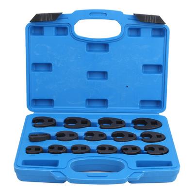 15 Stück Bördelmutter-Schlüssel 3/8 Zoll und 1/2 Zoll Antrieb Maulschlüssel 8-24 mm Cr Mo Stahl