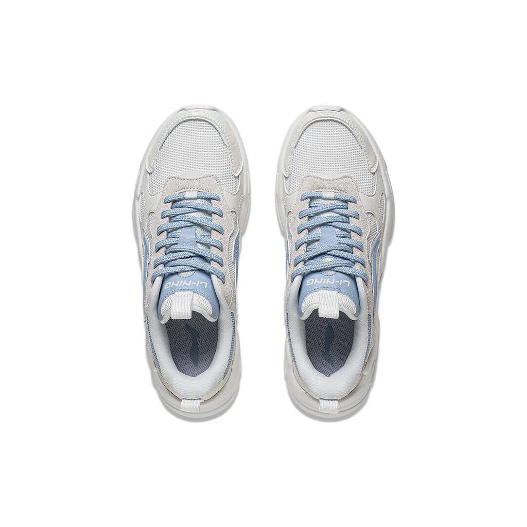Li Ning Firefly Abrasion Resistant Slip Resistant Low Top Casual Shoes Women's White Blue AGCT388-3