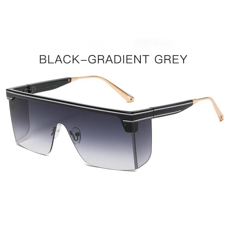 Lunettes de soleil carrées surdimensionnées Vintage pour hommes et femmes, marque de styliste, haut plat, mode, lentille une pièce, lunettes de soleil pour femmes