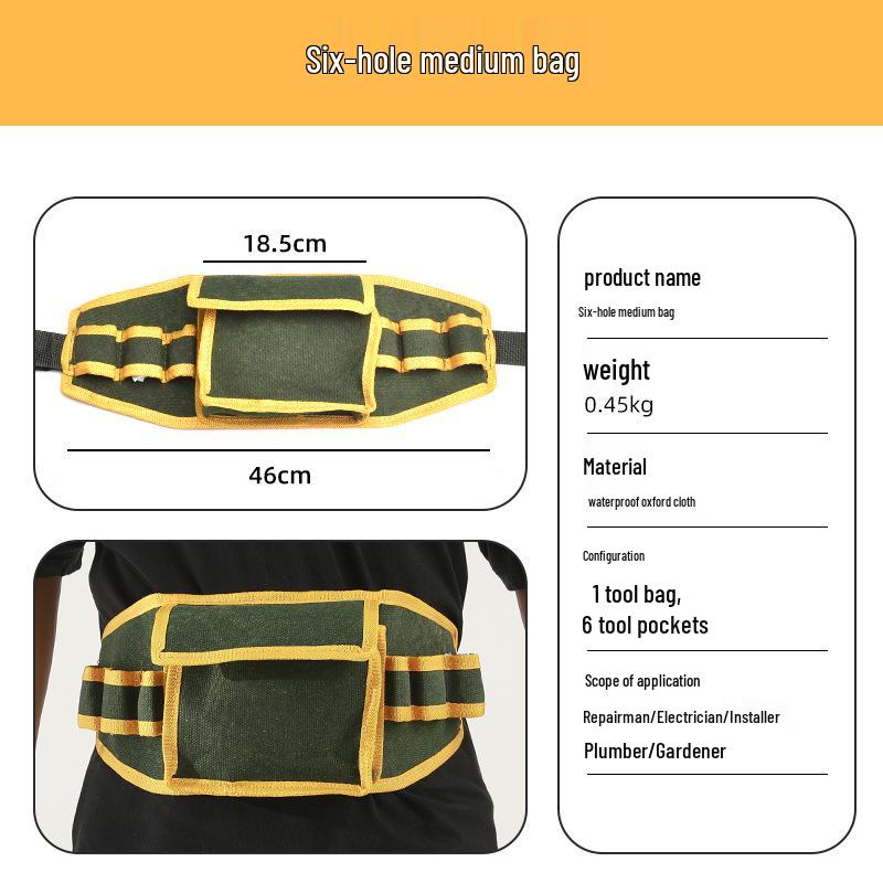 Men's Sturdy Electrician Tool Bag - Durable, Portable, Multifunctional Hardware Storage with Tool Belt