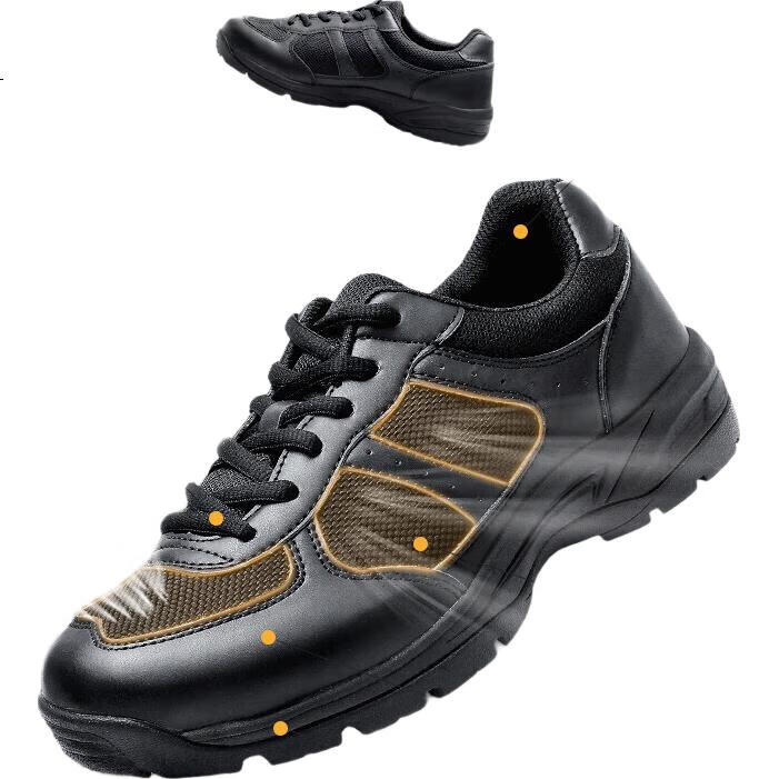 Qiangren Men's Sports Casual Shoes, Jihua 3515 Outdoor Running Shoes, Physical Training Shoes, Classic Training Shoes, Black, Size 44