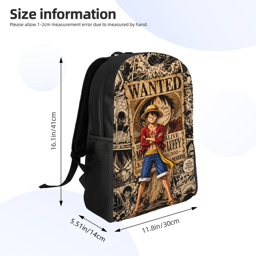 Ones Pieces Backpack Luffy Hiking Backpacks Female Fashion School Bags Custom Pattern Rucksack