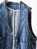 Women's Hong Kong Style Retro Loose Denim Vest - Short, Sleeveless, Casual Korean Fashion