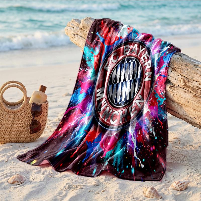 FC Bayern München Print Mikrofaser Strandtuch Schnelltrocknend Saugfähig Großes Handtuch für Strand Schwimmen Reisen