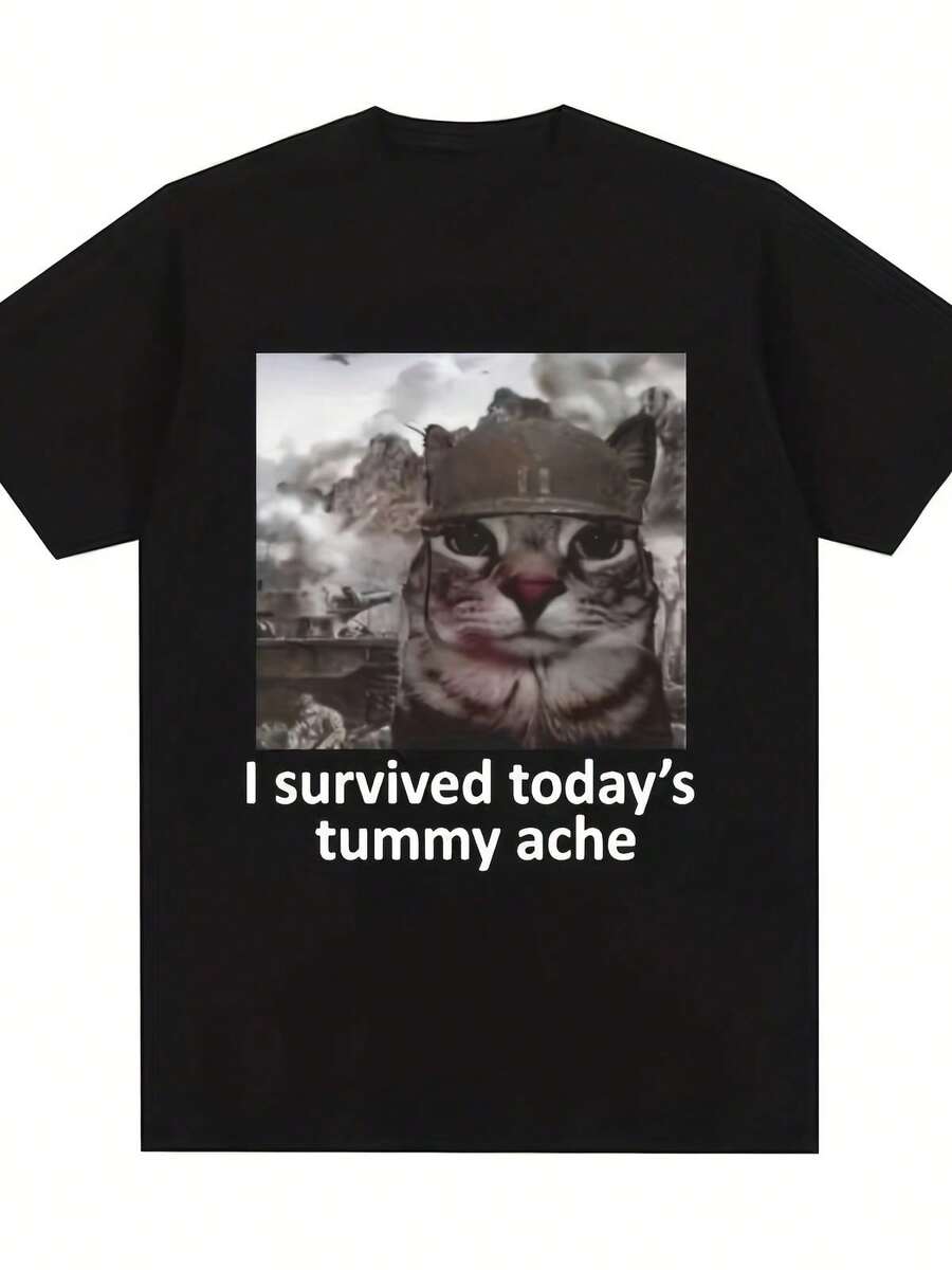 

Women s Funny I Survived Today s Tummy T-Shirt With Cute Ulcer Warrior & IBS Aw 5XL різнокольоровий
