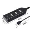 4-port USB2.0 Splitter Black