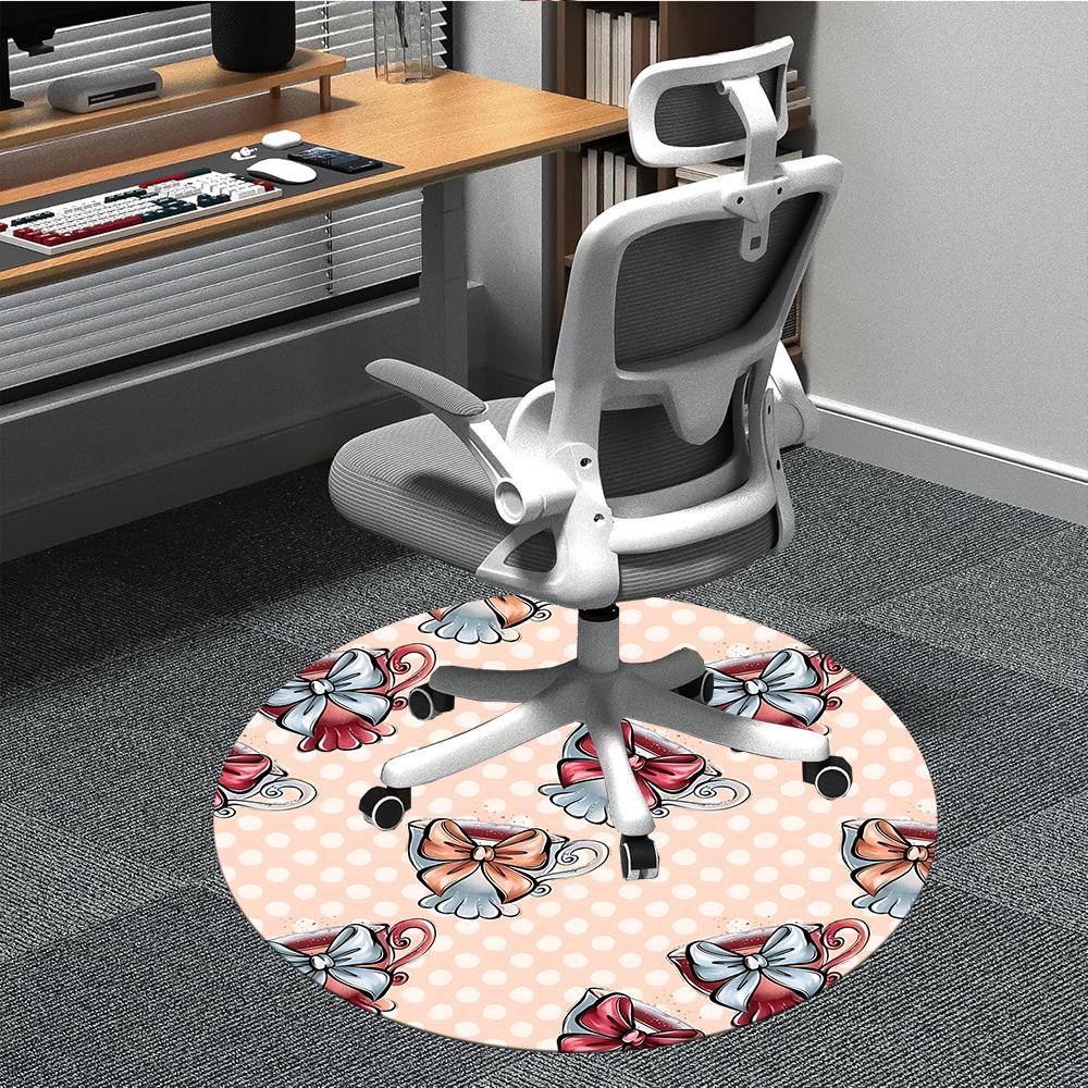 

1pc Tea Cup Pattern Chair Carpet for Office, Perfect for Office, Holiday Party Decoration Choice yy260314031 80cm by 80cm
