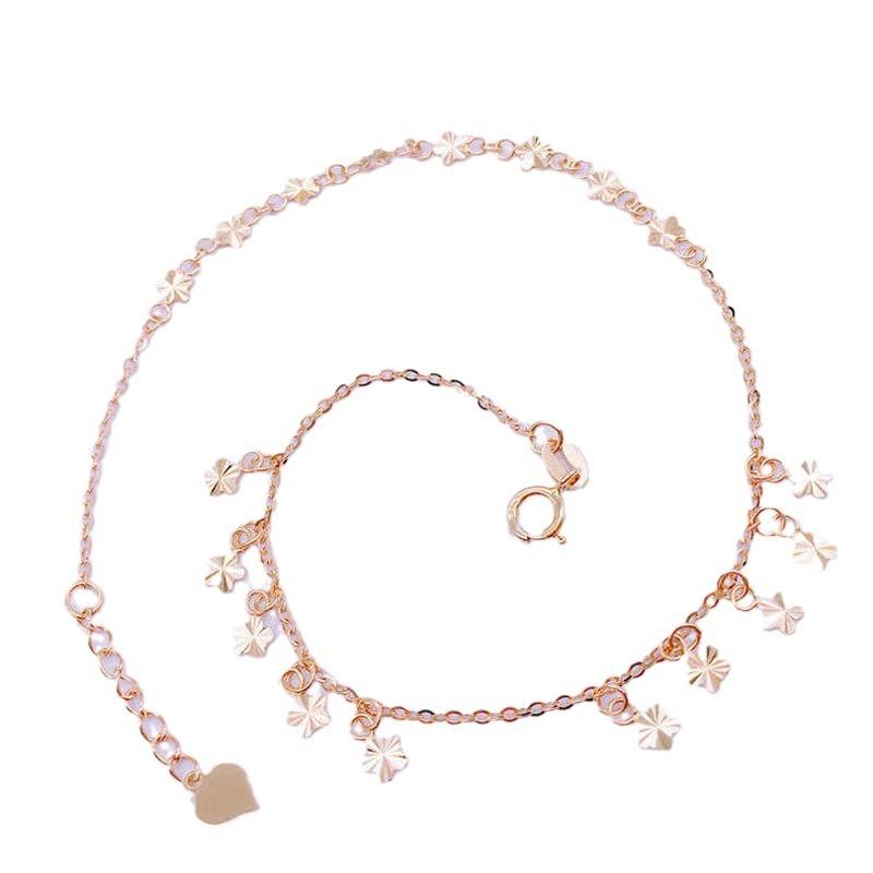 Purple Gold Car Flower Small Flower Anklet Plated Rose Gold Sequined Flower Anklet Love Flower Skirt Jewelry