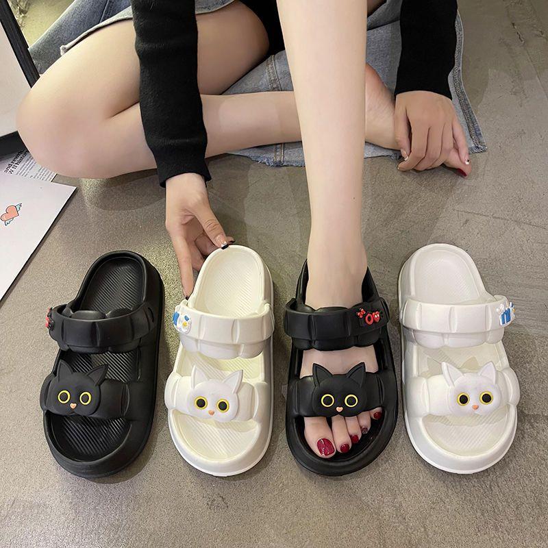 Sandals Female Summer Thickened Soft Bottom Non-slip Anti-odor Dual-use Sandals Cute Students Home Shoes
