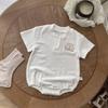 Baby Ribbed Cotton Short Sleeve Onesie for Boys and Girls - Breathable, Summer Bodysuit with Snap Crotch
