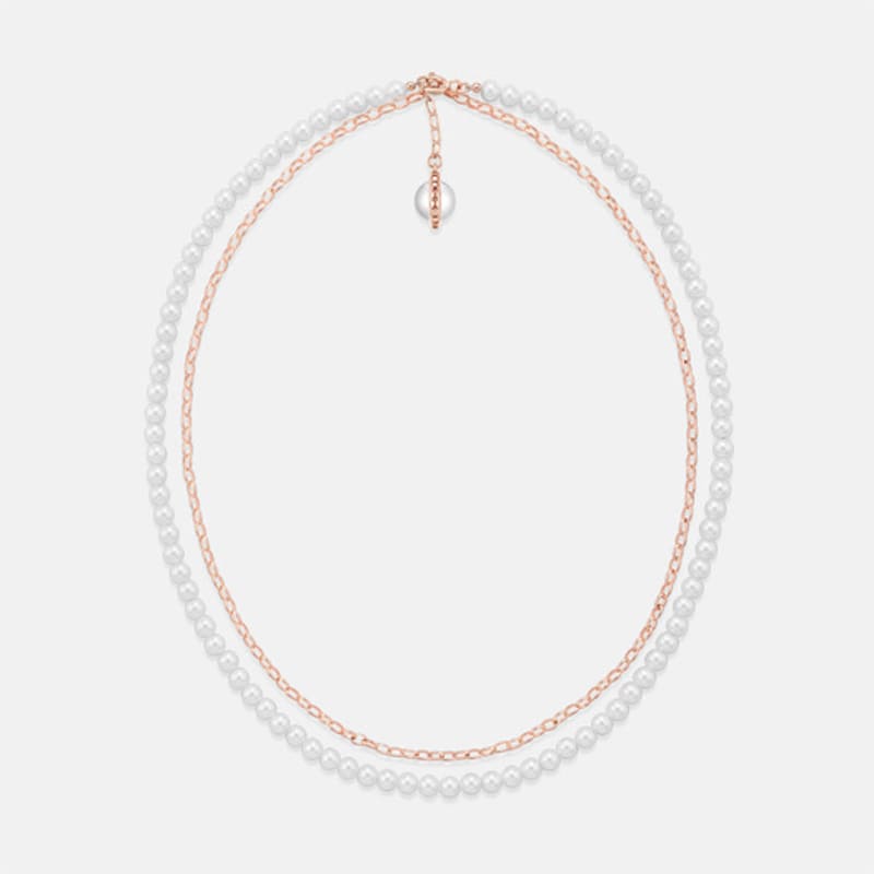 

METROCITY JEWELRY 1992 PERLA Sterling Silver Rose Necklace A251SN1752RPH 80cm