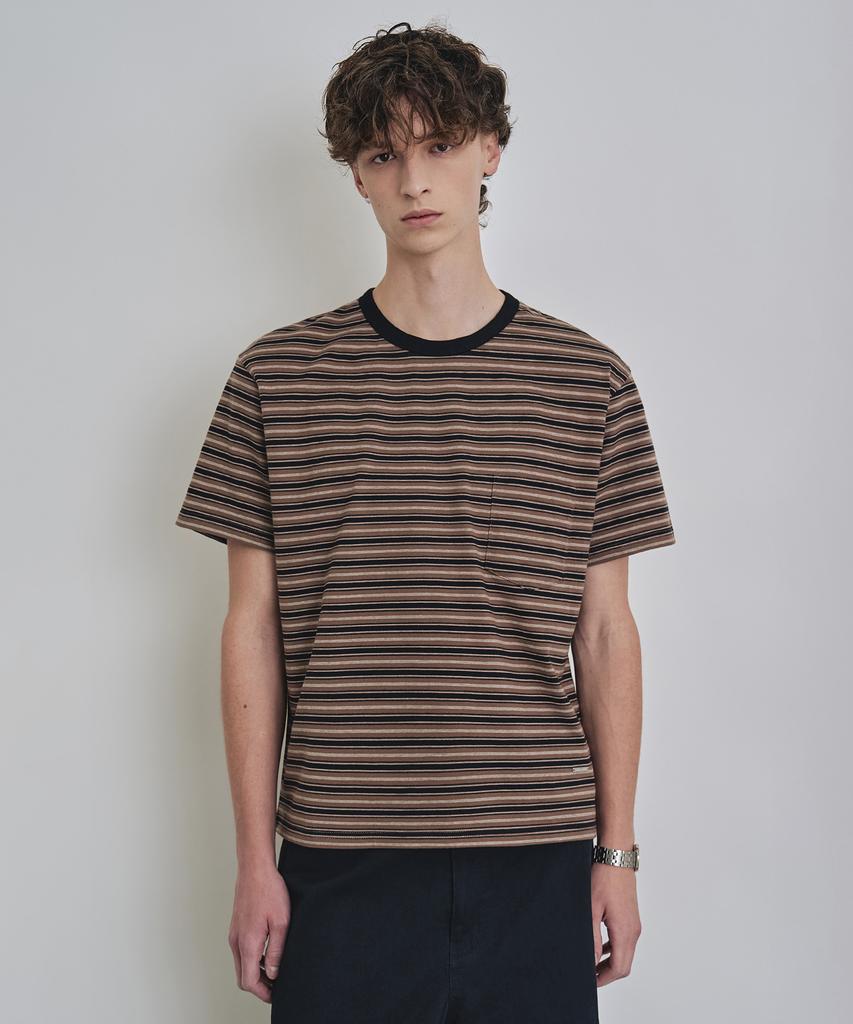 COSTUME O’CLOCK Striped Semi-Crop Short Sleeve T-Shirt 2 Colors Coosts263