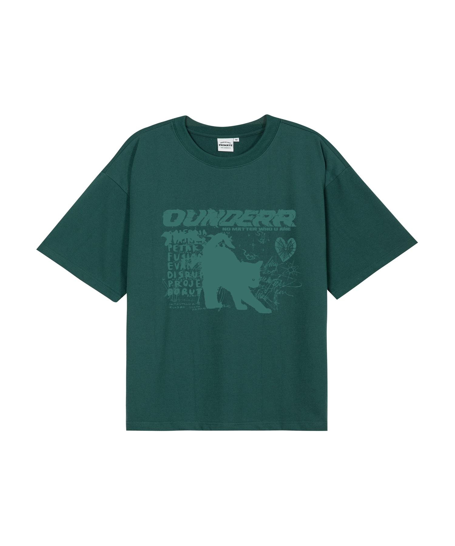 O Under R Mono Collection Кошка Футболка с коротким рукавом (зеленый) M