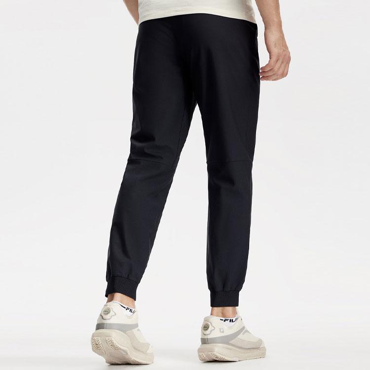 FILA Solid Color Mid Waist Straight Leg Jogger Pants Men Bottoms Deep-Black A11M411612F-BK