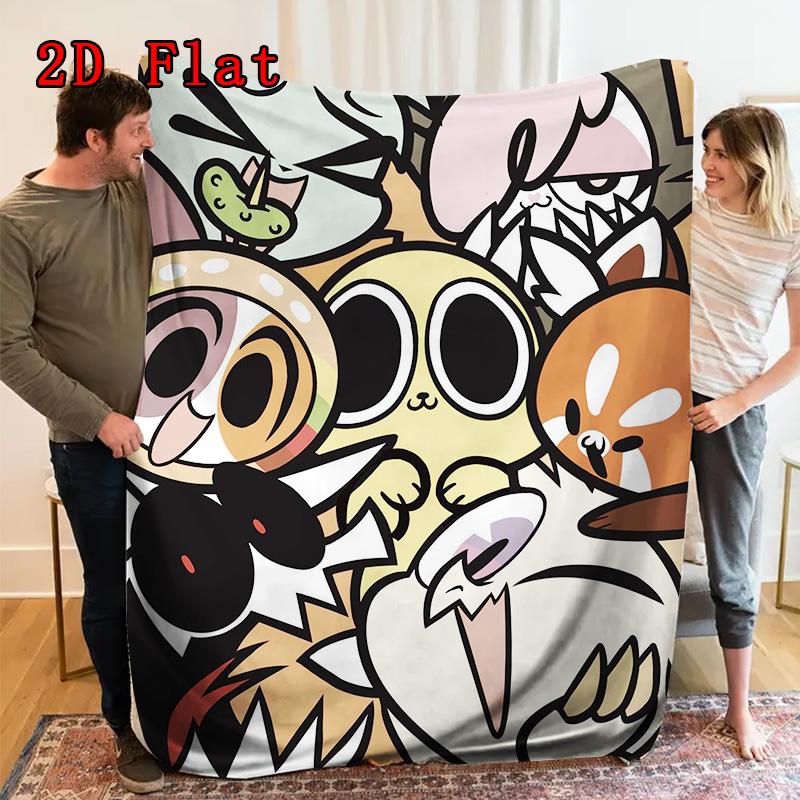 Cartoon graphic 2D Flat Pattern Flannel Blanket High quality All Seasons Warmth and Comfort Perfect for Christmas Gifts.PMT0914394