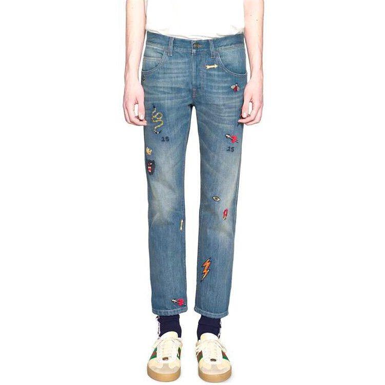 Gucci Jeans Men's Blue Moderate Straight Fit Pants 408637-XD836-4271