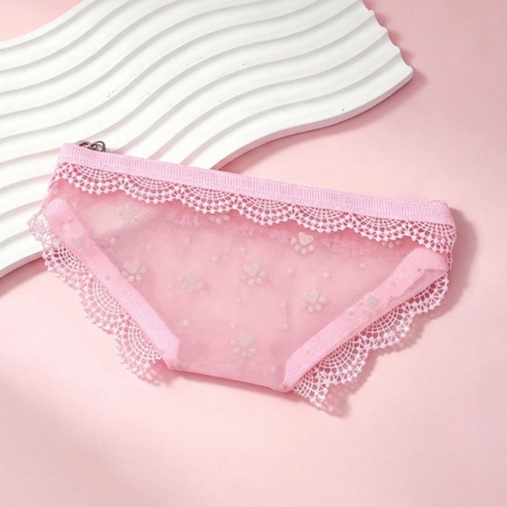 Korean Style Briefs Shape Cosmetic Bag Creative Decorative Triangle Makeup Bag Lace Trim with Zipper Toiletry Bag for Home