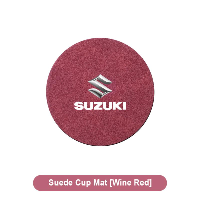 1pcs Suede Car Coaster Mat Water Cup Slots Non-Slip Pad for Suzuki Grand Swift Jimny Vitara Baleno SX4 XL-7 GW250 Accessories
