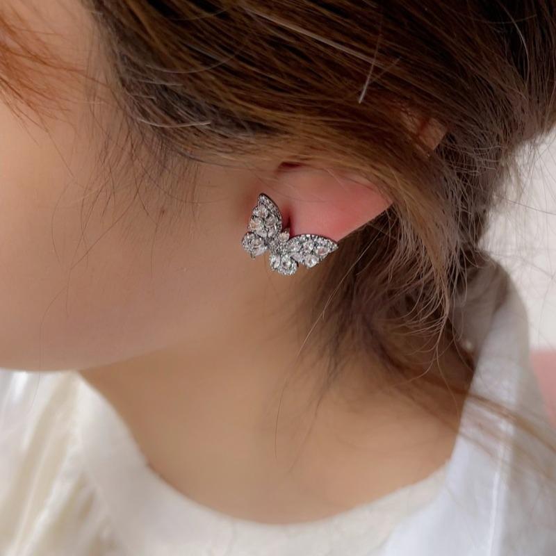 Cercei Fluture Argint S925 - Design Coreean Proaspăt cu Galvanizare Aur, Stil Nișă Lux Ușor