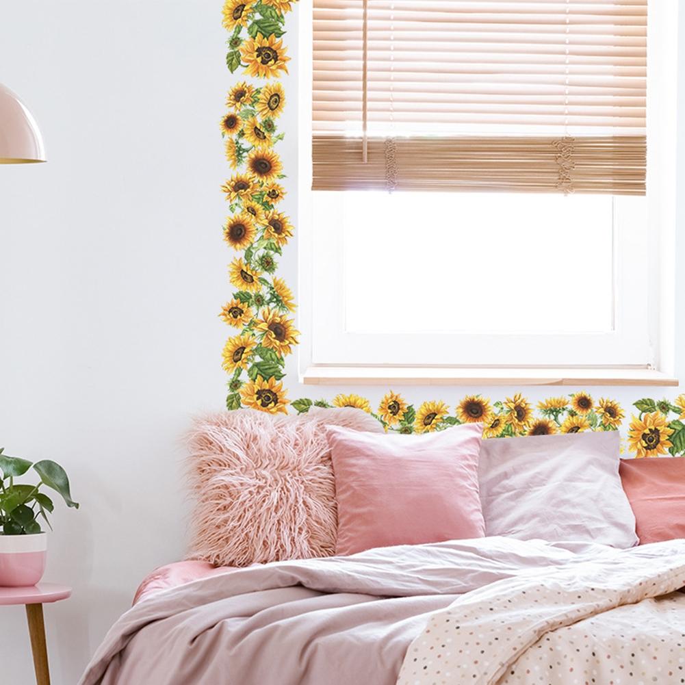 Samolepka na zeď Slunečnice Okrajová linka 1 sada 14*114cm Pro domácnost
