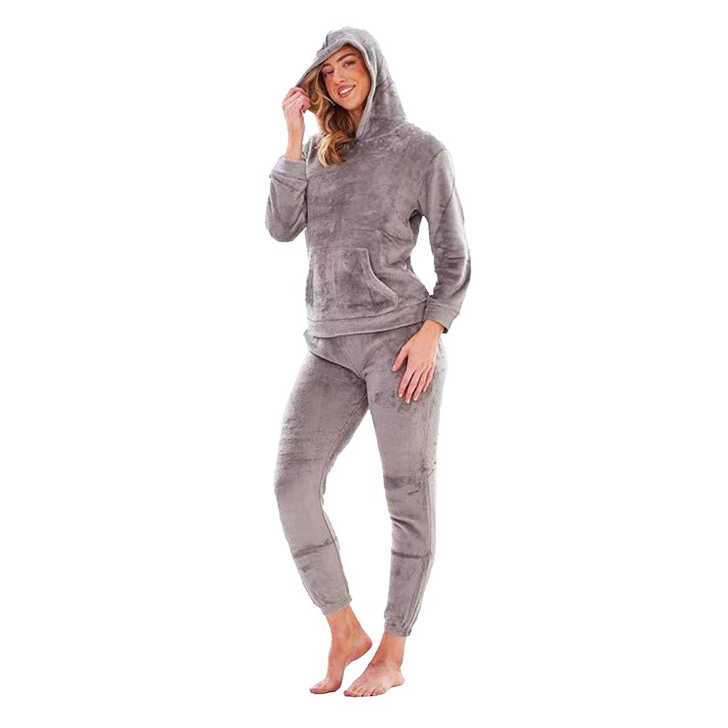Keanu Womens/Ladies Fleece Pull Over Long Pyjama Set