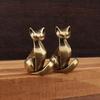 1 Stück Messing-Katzenfigurine, Vintage Messing-Skulptur, Schreibtisch-Handwerk, Kleines Ornament, Katzenstatue für Zuhause/Büro, Wohnkultur