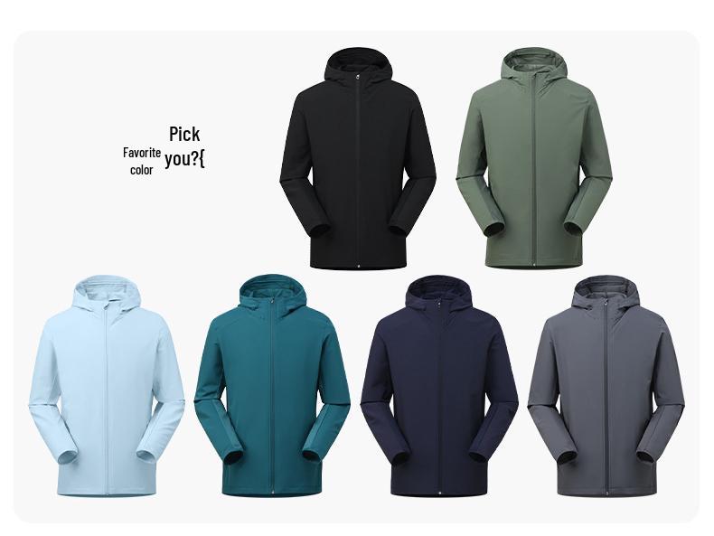 Quick-Dry Unisex Hooded Sport Jacket - Breathable, Skin-Friendly, Water-Repellent for Hiking & Camping