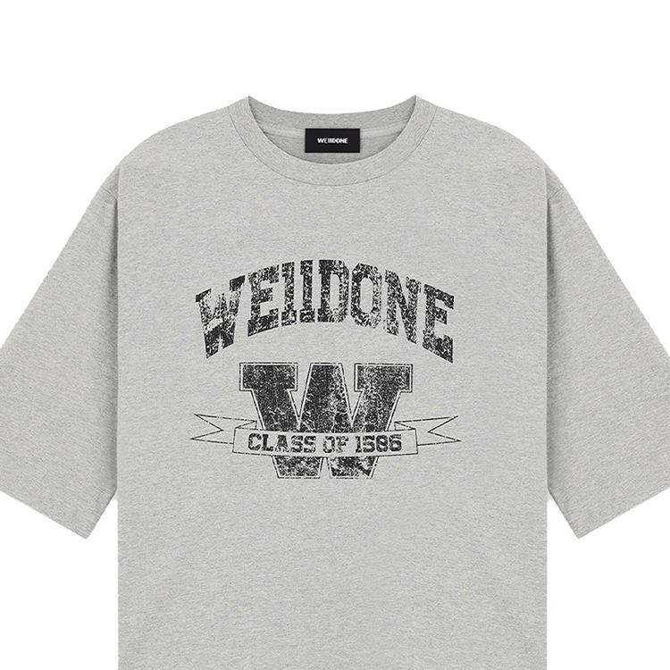 We11done College Element Versatile Casual Short Sleeve T-Shirt Unisex Tops WD-TT2-25-743-U-MG